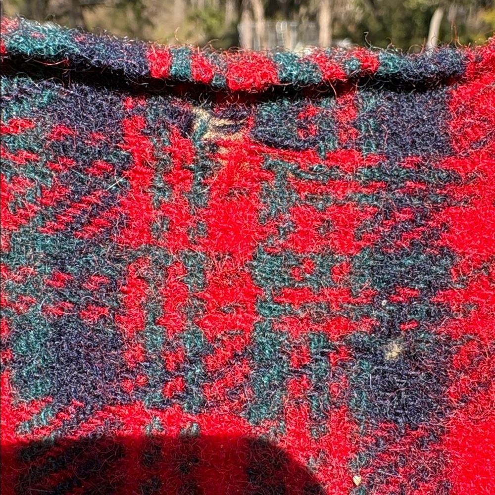 Vintage Pendleton Blanket Throw Red Navy Teal Grey Tartan plaid Virgin Wool READ - Picture 15 of 15